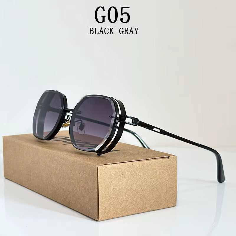 2024 Steampunk Sunglasses for Men Fashionable Square Punk Fashion Glasses Designer Sunglasses Women Trendy Gafas De Sol Hombre
