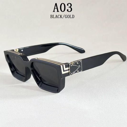 Square Sunglass Men Retro Millionaire Sunglasses Women 2025 Trendy Vintage Vacation Fashion Glasses Gafas De Sol Hombre Lunette