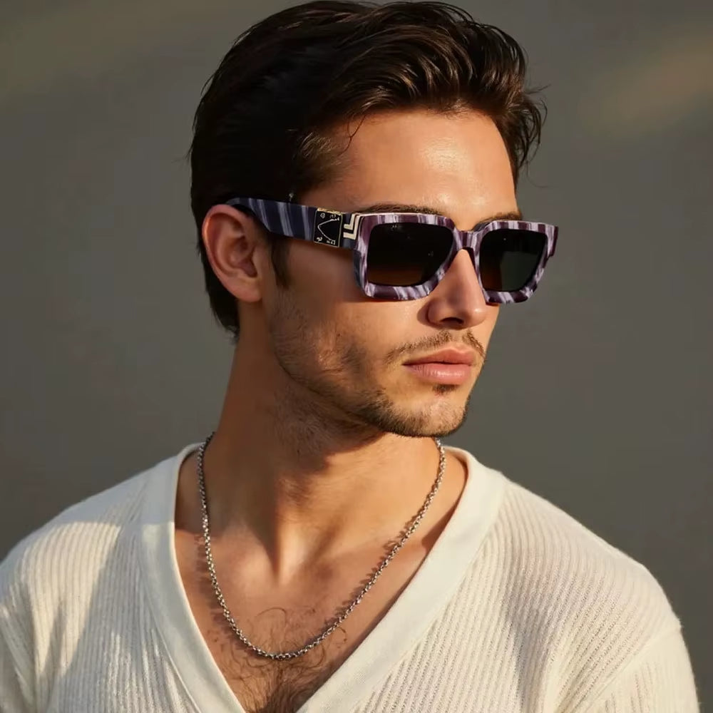 Square Sunglass Men Retro Millionaire Sunglasses Women 2025 Trendy Vintage Vacation Fashion Glasses Gafas De Sol Hombre Lunette