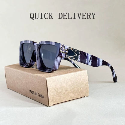 Square Sunglass Men Retro Millionaire Sunglasses Women 2025 Trendy Vintage Vacation Fashion Glasses Gafas De Sol Hombre Lunette