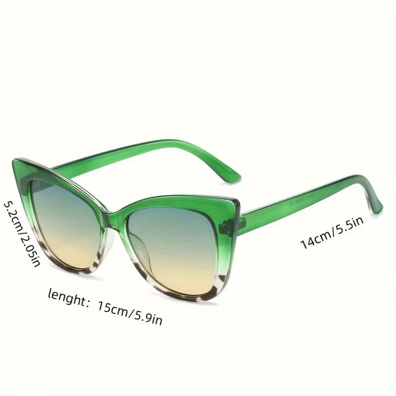 2026 New Style Women'S Cat'S Eye Box Simple Gradient Color Matching Sunglasses-Joker Fashion Glasses