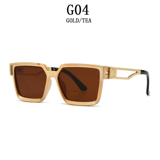 Square Millionaire Sunglasses for Men Vintage Fashion Glasses Sunscreen Oversized Sunglasses Women Trendy Gafas De Sol Hombre