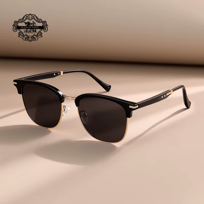 2025 Classic Polarized Sunglasses Men Women Retro Half Frame UV400 Glasses Male Popular Anti-Glare Travel Driving Eyewear