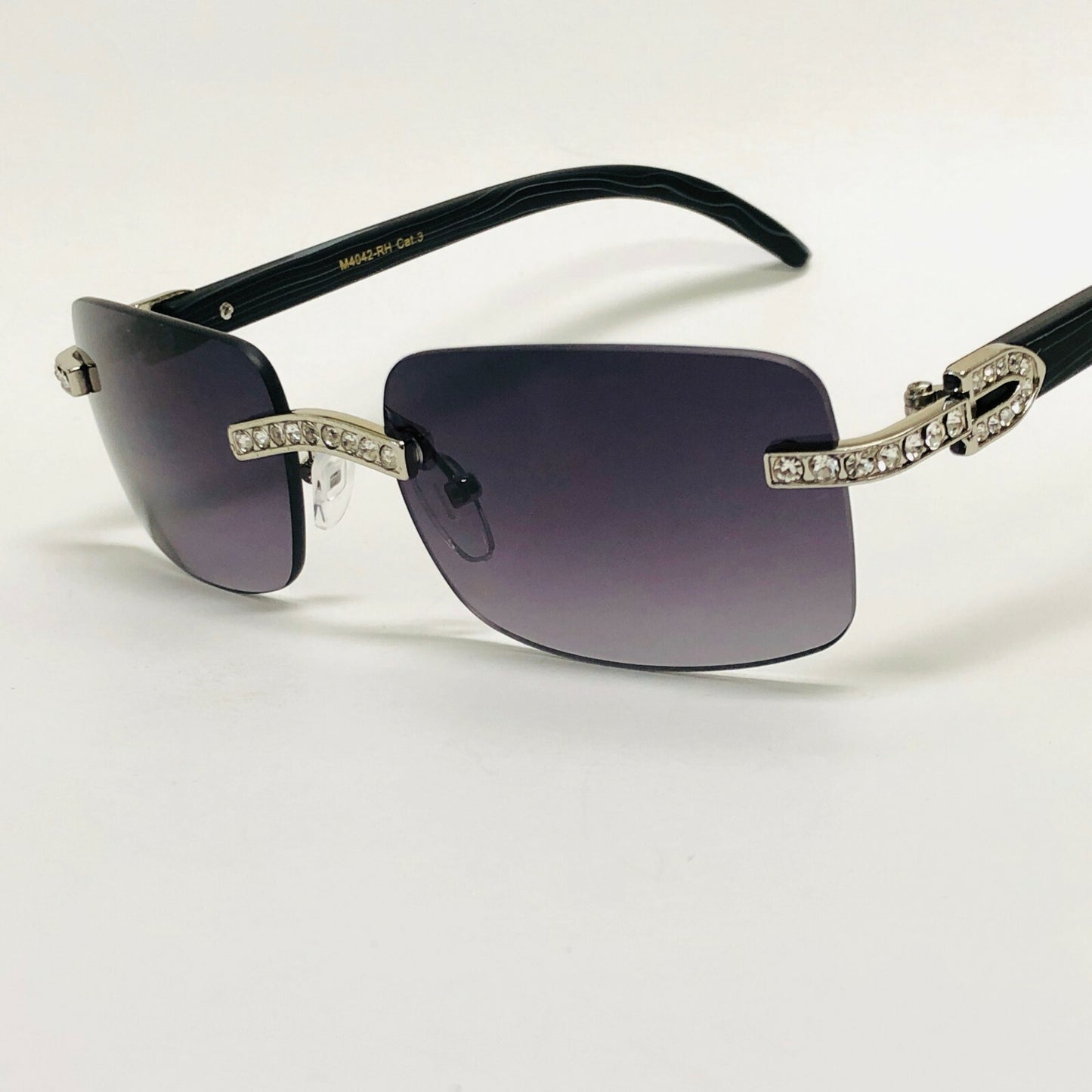 Sunglasses Men Elegant Tinted Clear Wood Buff Glasses Unique Square Rimless New