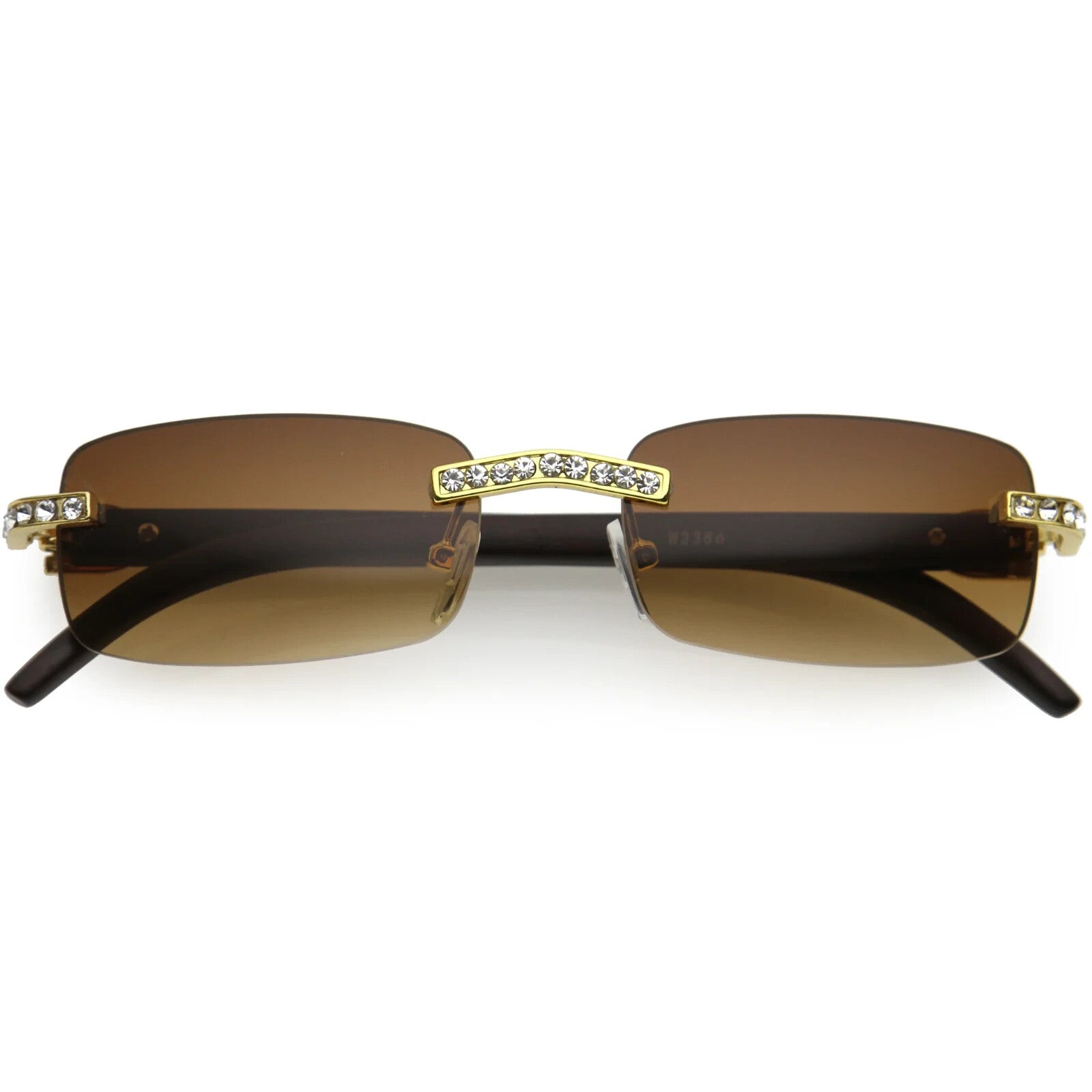Sunglasses Men Elegant Tinted Clear Wood Buff Glasses Unique Square Rimless New