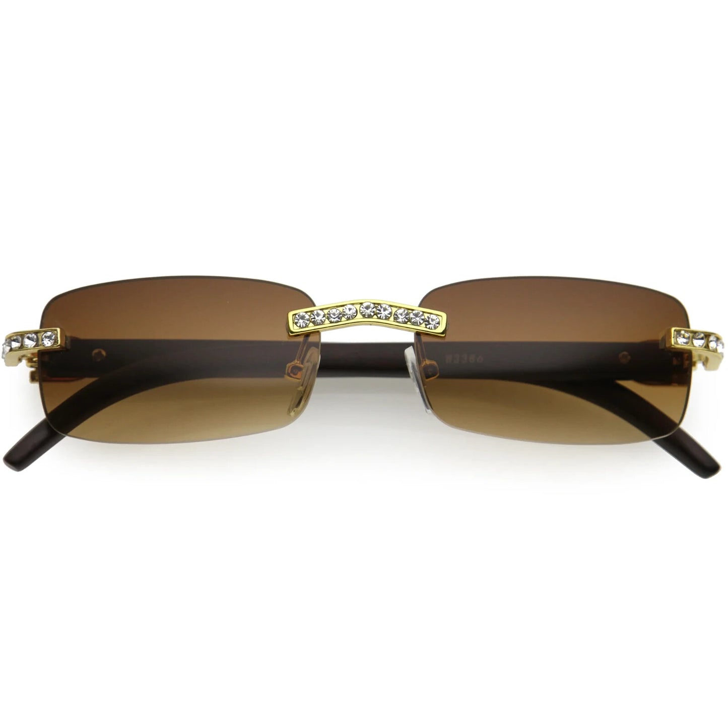Sunglasses Men Elegant Tinted Clear Wood Buff Glasses Unique Square Rimless New