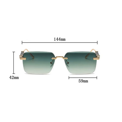 Designer Sunglasses for Men Vintage Rimless Sunglasses Women Trendy Luxury Square Fashion Glasses Vintage Gafas De Sol Hombre