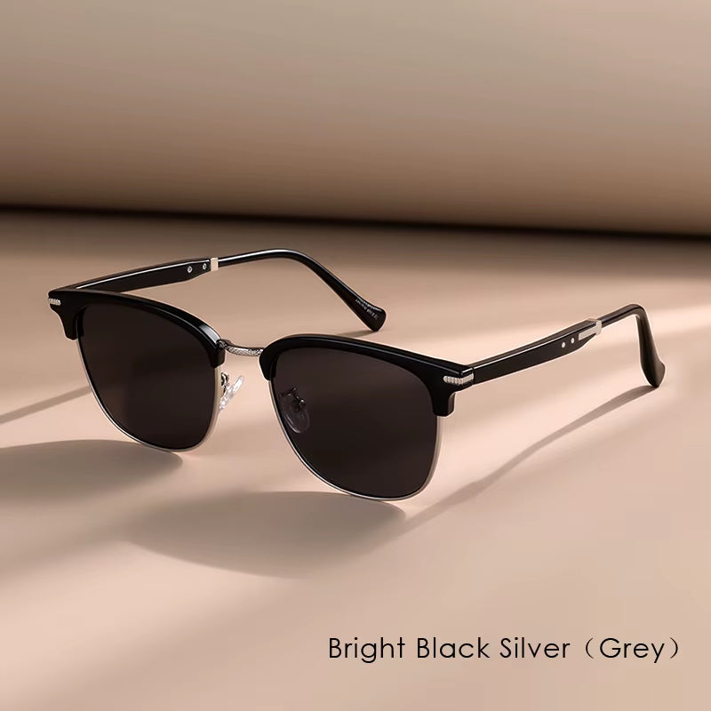 2025 Classic Polarized Sunglasses Men Women Retro Half Frame UV400 Glasses Male Popular Anti-Glare Travel Driving Eyewear